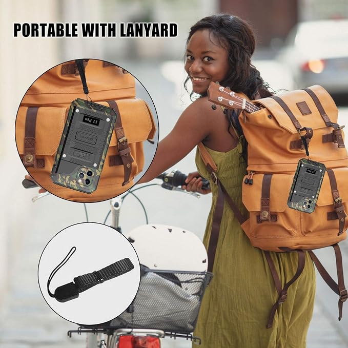 Mitywah Waterproof Case for iPhone 11 Pro, Heavy Duty Military Grade Shockproof Cover Built-in Screen Protection, Rugged Thick Full Body Protect Metal Case for iPhone 11 Pro, Camouflage