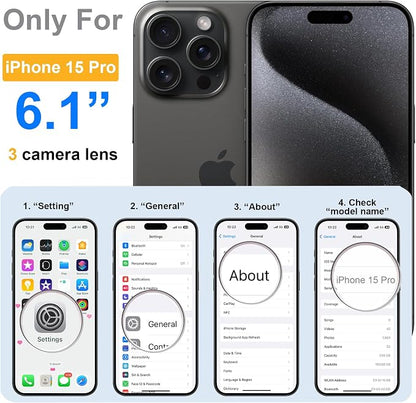 ROYBENS for iPhone 15 Pro Matte Clear Case Compatible with Magsafe, Full Camera Lens Protection, Screen Protector, Wrist Strap, Translucent Magnetic Slim Hard Protective Phone Cover, Wine-Red