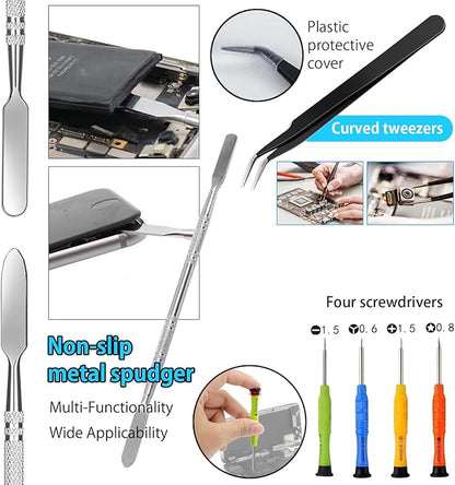 Spudger Tool Kit, 23 Pcs Cell Phone Repair Tool Kit, Pry Tools for Electronics, Metal Spudger, Plastic Pry Tool, Screwdrivers/Tweezers/Spudger Kits for iPhone, Laptop, Tablet, Computer, iPad