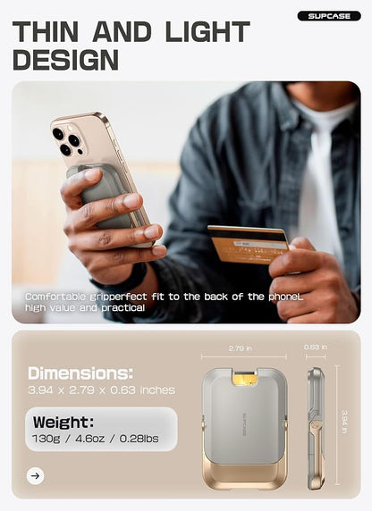 SUPCASE for MagSafe Wallet with Stand, Magnetic Wallet for Men Women, [Hold 6 Cards] [RFID Blocking] [Strong Magnetic Lock] Phone Stand Card Holder for iPhone 17/16/15/14/13/12 Series, Desert Storm
