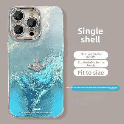 Case for iPhone Case, |Glass Lens Protector|Reflective|Sparkle & Glitter Design|Portable Bracket，It's a Great Gift for Girls (Blue, iPhone 15 pro max case)