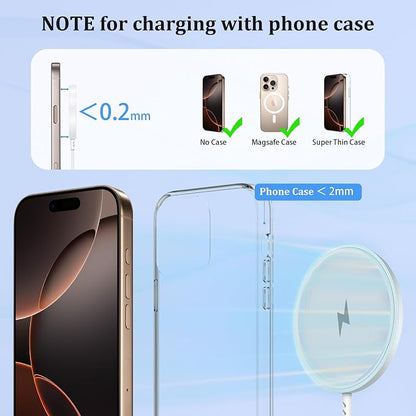 10FT Wireless Charger,[Apple MFi Certified] Magnetic iPhone Charger, 2Pack Fast Mag-Safe Charging iPhone Wireless Charger, Long Pad for iPhone 17 Pro Max/Air/17e/16e/16Pro/15/14/13/12/AirPods4/3/Pro3