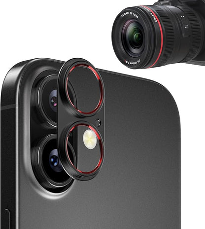 Aluminum Alloy Lens Cover for iPhone 17 - Metal Camera Bumper Frame Only -Scratch Resistant, Black