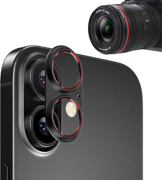 Aluminum Alloy Lens Cover for iPhone 17 - Metal Camera Bumper Frame Only -Scratch Resistant, Black