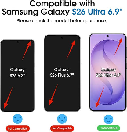 amFilm Auto-Alignment OneTouch for Samsung Galaxy S26 Ultra 6.9" Screen Protector + Camera Lens Protector, Tempered Glass, 30 seconds Installation, Bubble Free, Case Friendly, Anti-Scratch [2+2 Pack]