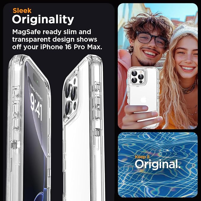 AICase for iPhone 16 Pro Case Clear 3 in 1 Heavy Duty Drop Protection Full Body Rugged Shockproof/Dust Proof 3-Layer Military Protective Tough Durable Cover for iPhone 16 Pro 6.3"_1