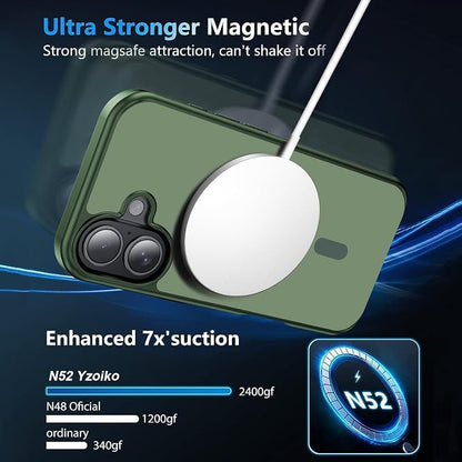 Strong Magnetic for iPhone 17 case [10Ft Military-Grade Protection] Compatible with fit MagSafe Shockproof Slim Thin Cover case for iPhone 17 6.3 inch, Alpine Green