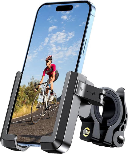 RESPECTED BRO Motorcycle-Phone-Mount & Bike Phone Holder - Durable Phone Holder for Bike and Motorcycle, Bicycle Phone Mount, Fits All Smartphones (Black)