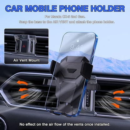 Karltys Car Phone Holder, Car Phone Mount Air Vent Hands Free, Dedicated Phone Stand for Mazda CX-5 2017-2025 CX5 Accessories Interior