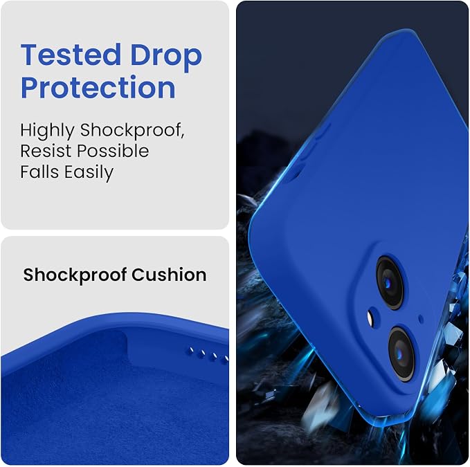 FireNova Designed for iPhone 14 Case, Silicone Upgraded [Camera Protection] Phone Case, Soft Anti-Scratch Microfiber Lining Inside, 6.1 inch, Klein Blue