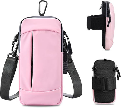 Phone Holder for Running Armband, Small Purses for Women Crossbody Bag Men Kids, iPhone 11 12 13 14 15 16e 16 17 Pro Max Xs Xr X Mini Galaxy Ultra Plus,3 in 1 Phone Sports Armband Sleeve Gym