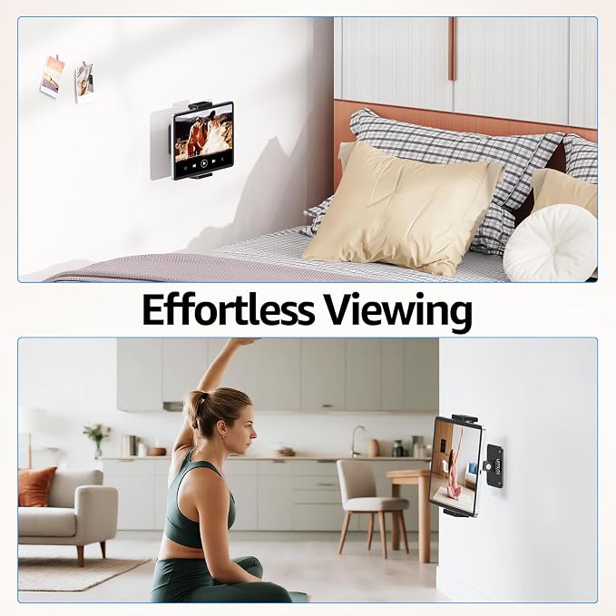 Urmust Universal Tablet Wall Mount Holder, 360° Adjustable, for 4.7-13" Devices, iPad, Galaxy Tab,Sturdy Aluminum Wall Phone Holder, ipad Wall Mount for Home, Office & Public Spaces