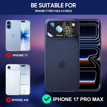 2 Pack Camera Lens Protector for iPhone 17 Pro Max,Sagittarius Pattern, AR 360-Degree Protection,Drop Protection,Anti Scratch Full-Coverage,Camera Transmfttance HD,Easy Installation,Black