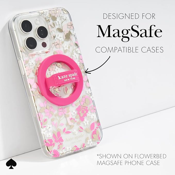 kate spade new york Magnetic Phone Loop Grip - Removable and Collapsible - Pom Pom Pink