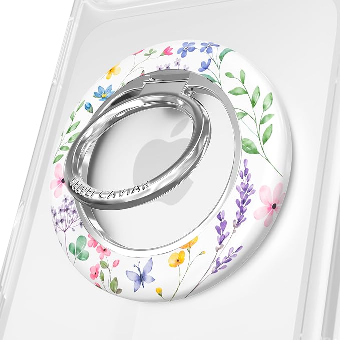 VELVET CAVIAR Compatible with MagSafe Phone Grip 2.0 | Cute Magnetic Ring Holder | Finger Loop Kickstand | Pop On Accessory for iPhone 17, 16, 15, 14, 13, 12 | Enchanted Floral