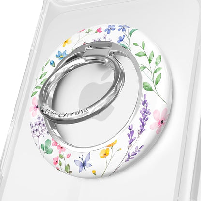 VELVET CAVIAR Compatible with MagSafe Phone Grip 2.0 | Cute Magnetic Ring Holder | Finger Loop Kickstand | Pop On Accessory for iPhone 17, 16, 15, 14, 13, 12 | Enchanted Floral