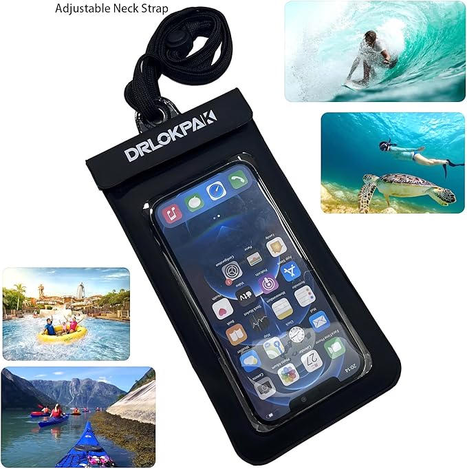 DRLOKPAK Waterproof Phone Case Armband Surfing Dry Bag Floating Waterproof Pouch Holder for iPhone 15 14 13 12 Pro Max XS Plus Se Galaxy S23 + Ultra W24 Google LG Phone up to 7inch (Orange)