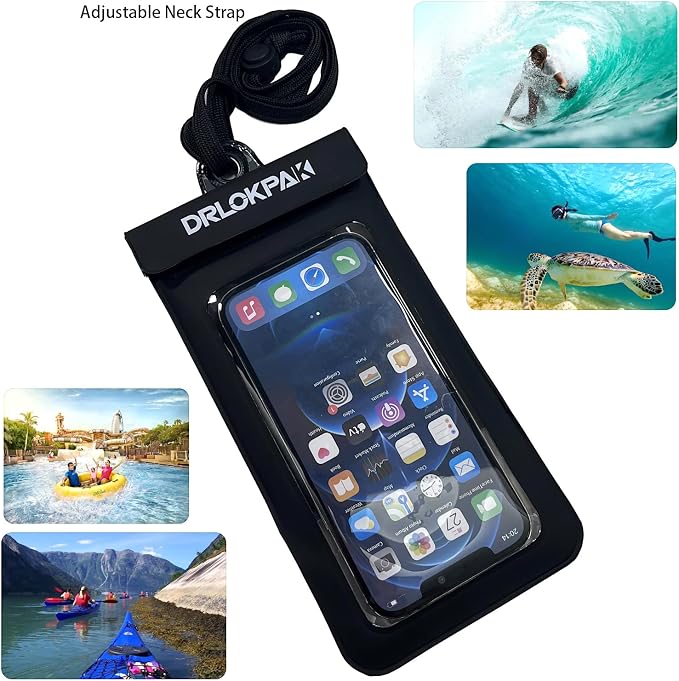 DRLOKPAK Waterproof Phone Case Armband Surfing Dry Bag Floating Waterproof Pouch Holder for iPhone 15 14 13 12 Pro Max XS Plus Se Galaxy S23 + Ultra W24 Google LG Phone up to 7inch