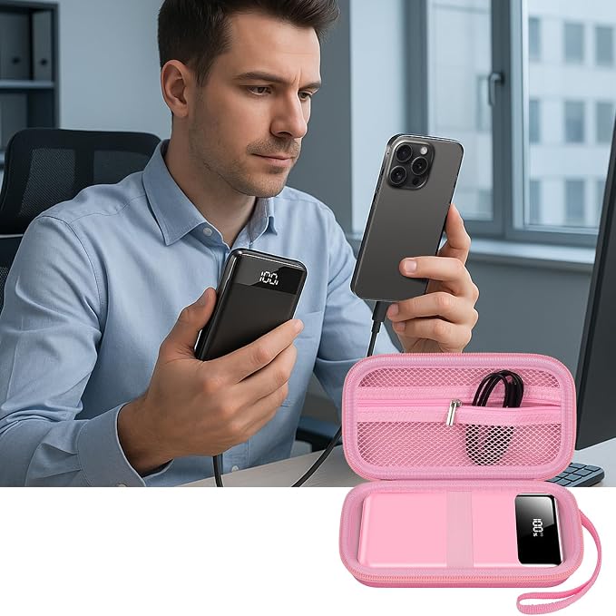ANKHOH Portable Bank Charger Case for Charmast for VRURC for OHOVIV for SABANI for YILANS for CFIAI for LOVELEDI for RGVOTA for Miday for RONEGN for POIYTL for IAPOS Fast Charging Battery (Pink)