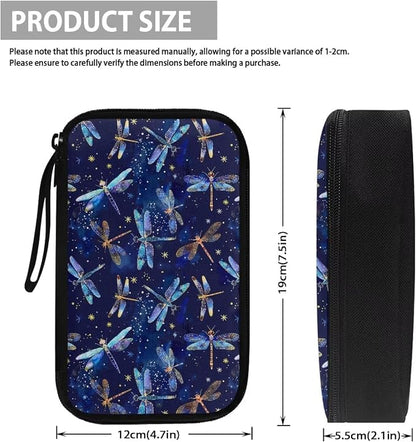Galaxy Dragonfly Print Cable Organiser Bag, Electronic Accessories Bag for Travel, Waterproof Cord Storage Organizer for Hard Drives, Cables, Chargers, Power Bank