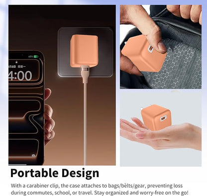 Case for TORRAS IceNano 45W Charger – Soft Silicone Protective Cover for Dynamic Charger,Shockproof Dustproof Charging Block Protector Sleeve[Orange]