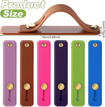 Weewooday 6 Pieces Phone Grip Holder Cell Phone Grip Strap Telescopic Finger Strap Stand Universal Finger Kickstand for Most Smartphones(Lovely Color)