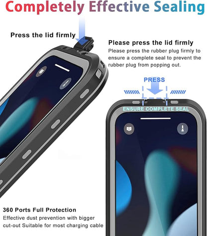 for iPhone 13 Mini Case Waterproof Shockproof Dustproof Full-Body Sturdy with Camera Lens Protector and Built-in Screen Protector,Underwater Full Sealed Cover Protective for iPhone 13 Mini