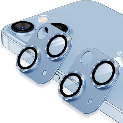 Korecase [2 Pack ] Camera Lens Protector for iPhone 14/15 & iPhone 14 Plus/ 15 Plus Metal Tempered Glass Camera Cover Film, Rear Lens Case Friendly for iPhone 14/14 Plus /15/15 Plus - Blue