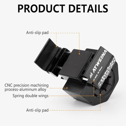Bike Phone Holder, Motorcycle Phone Mount, Aluminum Alloy Bicycle Handlebar Cell Phone Stand, 360°Rotate Ebike Scooter Phone Clamp Clip, Suitable for 4.5-7.0" Smartphones (Black)