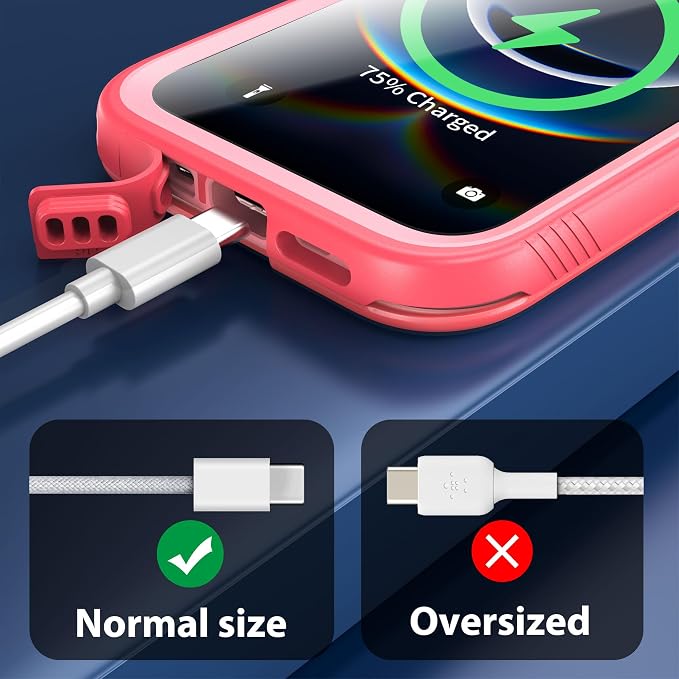SPORTLINK for iPhone 16e/17e Waterproof Phone Case - Built in Screen & Camera Lens Protector,6.6FT Military Dropproof/Shockproof/Dustproof/IP68 Underwater for iPhone 16e/17e 6.1 inch Frosted Pink