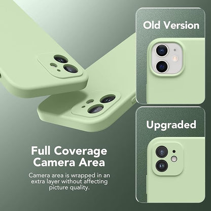 Magnetic for iPhone 12 Case, Compatible with MagSafe, [Full Camera Protection][Screen Protector] Silicone Shockproof Protective Phone Case for iPhone 12 6.1", Matcha