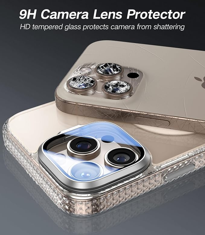 [Upgraded] for iPhone 16 Pro Case with Camera Cover Stand [Fit for MagSafe][9H Camera Lens Protector] Mil-Grade Protection Transparent Magnetic iPhone 16 Pro Phone Case, Clear