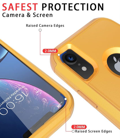 Diverbox for iPhone Xr Case [Shockproof] [Dropproof] [Dust-Proof],Heavy Duty Protection Phone Case Cover for Apple iPhone XR (Yellow)
