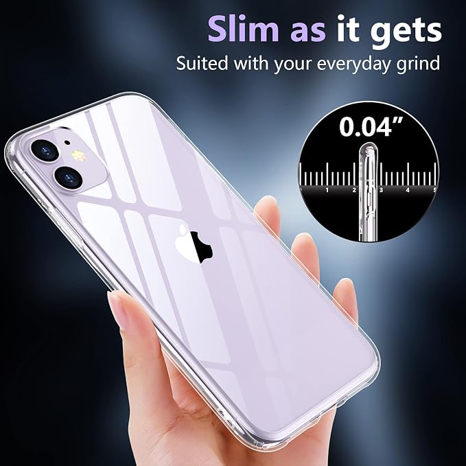 Temdan Designed for iPhone 11 Clear Case - Military-Grade Protection with Magnetic Kickstand - 6.1 inch