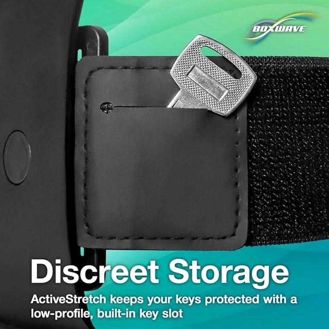BoxWave Holster Compatible with Samsung Galaxy Z Fold 5 - ActiveStretch Sport Armband, Adjustable Armband for Workout and Running - Jet Black