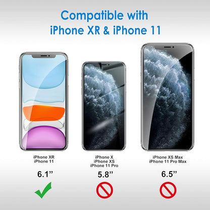 JETech Screen Protector for iPhone 11/XR, 2-Pack | HD Clear, Face ID Compatible, Anti-Scratch Glass