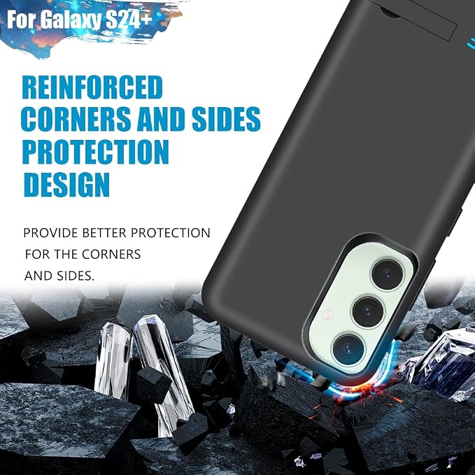 Sitong Battery Case for Samsung Galaxy S24+, 5000mAh Rechargeable Extended Battery Charging Charger Case, Add 100% Extra Juice, Not Compatible with S24 or S24 Ultra (6.7 inch) Black