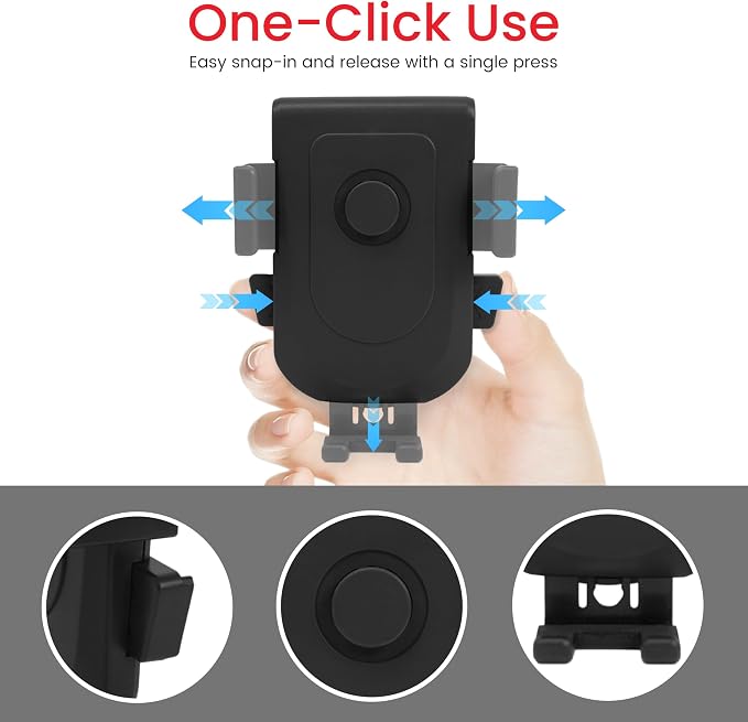 Baby Stroller Phone Holder, Bike Phone Holder, Shopping Cart, Motorcycle Phone Mount, Golf Cart, Push Cart, Treadmill, Universal- iPhone, Cell Phone Clamp (Black)