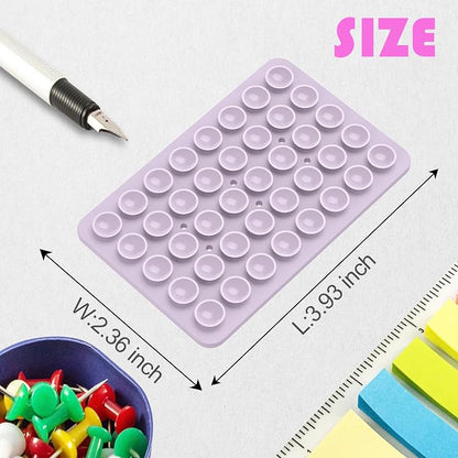 Double Sided Silicone Suction Phone Holder Mount, Silicon Accessory for iPhone and Android, Hands-Free Mirror Shower Phone Holder, TikTok Videos and Selfies (Pink+Violet)