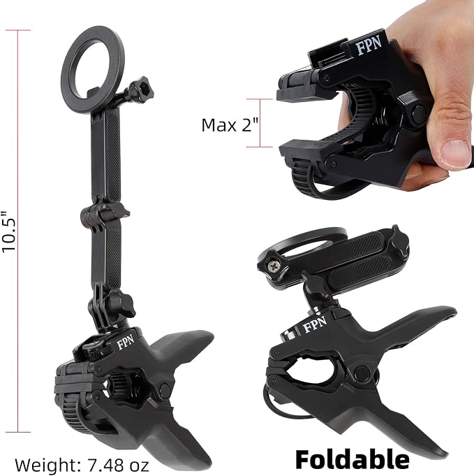 Magnetic Guitar Head Phone Holder Mount for Live Broadcast Video Recording, Cell Phone Clamp Clip Compatible with Magsafe iPhone 17 16 15 14 13 12 Series