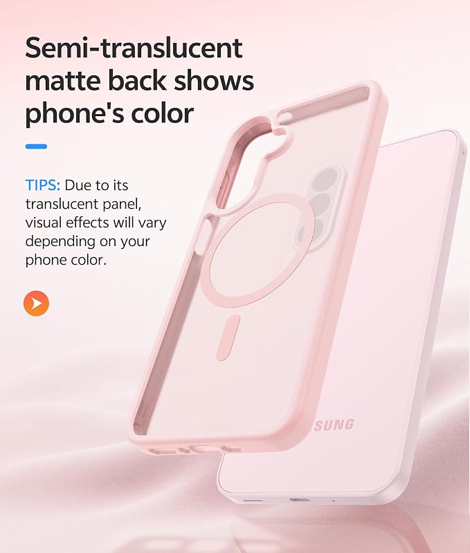 FNTCASE for Galaxy A27 5G Phone Case, Fit for Magsafe, Screen Protector | Translucent Matte, 14FT Military Grade Drop Protection, Slim Shockproof Protective, for Samsung A 27 4G Cover, Light Pink