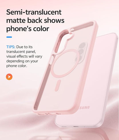 FNTCASE for Galaxy A27 5G Phone Case, Fit for Magsafe, Screen Protector | Translucent Matte, 14FT Military Grade Drop Protection, Slim Shockproof Protective, for Samsung A 27 4G Cover, Light Pink