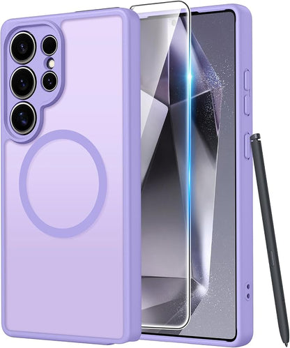 FNTCASE for Samsung Galaxy S24 Ultra Case, Compatible with Magsafe | Screen Protector, Full Camera Protection, Translucent Matte, 14FT Military Grade Drop Proof, Protective Phone Cover
