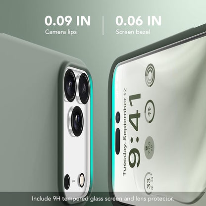 GONEZ Magnetic for iPhone 17 Pro Max Case, Compatible with MagSafe, [Screen Protector + Camera Lens Protector], Liquid Silicone Anti-Scratch Shockproof Protective Phone Case 6.9 inch, Calke Green