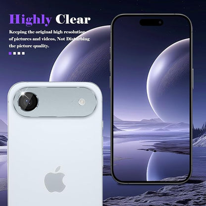 Camera Lens Protector for iPhone Air (iPhone 17 Air) Camera Lens Protector [Strong Adsorption] [Not Easy to Break] Metal Tempered Glass Rear Camera Screen Cover - Titanium Grey