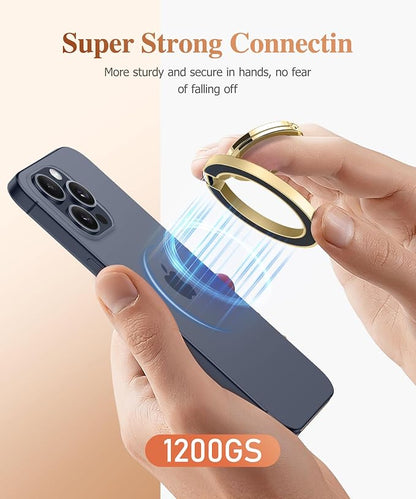 GVIEWIN Magnetic Phone Ring Holder, Compatible with MagSafe Phone Grip with Adjustable Stand, Magnet Phone Ring Kickstand for iPhone 17/16/15/14/13/12 Pro Max Plus Air/Other Phones (Navy Blue)