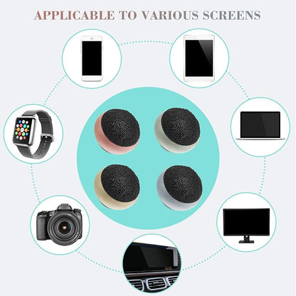 Suclain 4 Pack Touch Screen Cleaner Balls Phone Cleaning Ball Microfiber Touch Car Screen Glass Cleaner for Easter Computer Laptop Phone Monitor