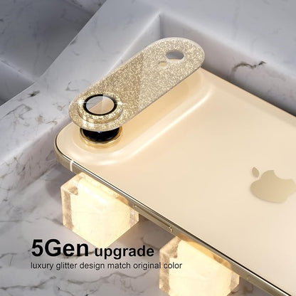 Choiche Compatible for iPhone 17 Air Camera Lens Protector, Bling Camera Cover with 9H Tempered Glass Lens Screen Protector Metal Ring Decoration Accessories 6.5-inch (Glitter-Gold)