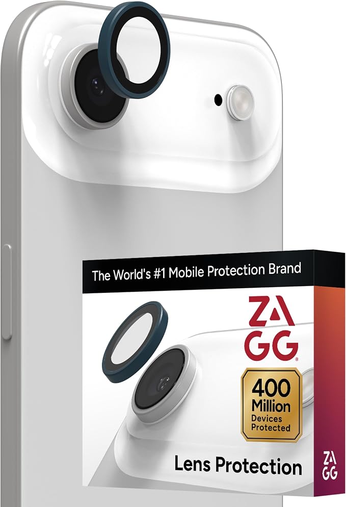 ZAGG iPhone Camera Lens Protector for iPhone Air - Blue, Camera Ring, Maximum Impact & Scratch Protection, Anti-Reflective Technology, Smudge-Resistant, Precise Fit, Glass Elite