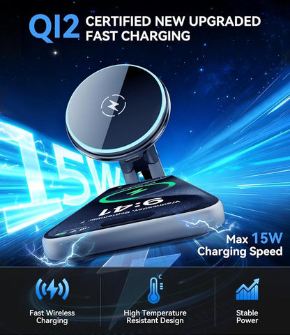 15w Charger Car Phone Mount for Magsafe, Air Vent Car Mount Magnetic Wireless Phone Holder for Mercedes Benz A/B/C/E/V/G/Class & Audi A1/A3/A3 for iPhone 17 16 15 14 13 12 Pro Max, Black